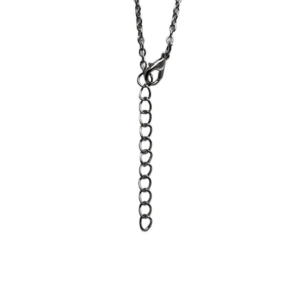 Cat Kitty Heart Pendant Necklace Shiny Silver Tone Oval Link Chain Lobster Clasp - Picture 4 of 7